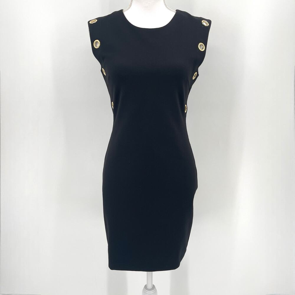 Claudie Pierlot Womens Dress Size 1/Small Black Brass Rings Sleeveless Mini